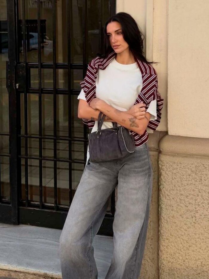 DÜŞÜK BEL FİTİLLİ KADİFE BOYFRIEND JEAN