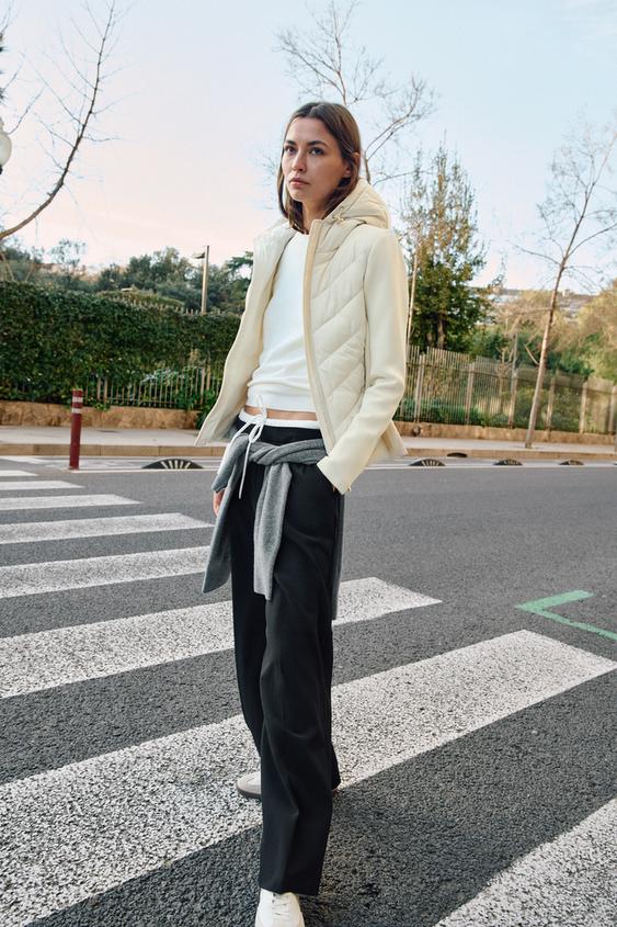 ÇİFT BEL BANTLI WIDE LEG PANTOLON