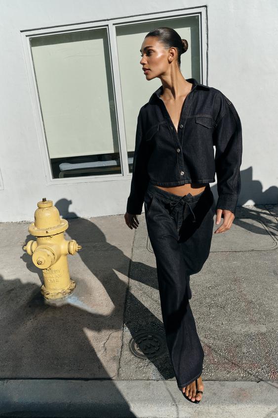 Z1975 DENİM KISA GÖMLEK KAPAKLI