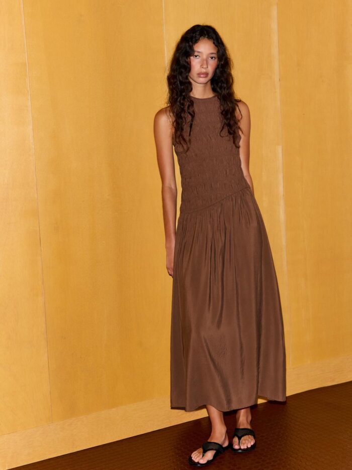 VOLANLI MİDİ ELBİSE