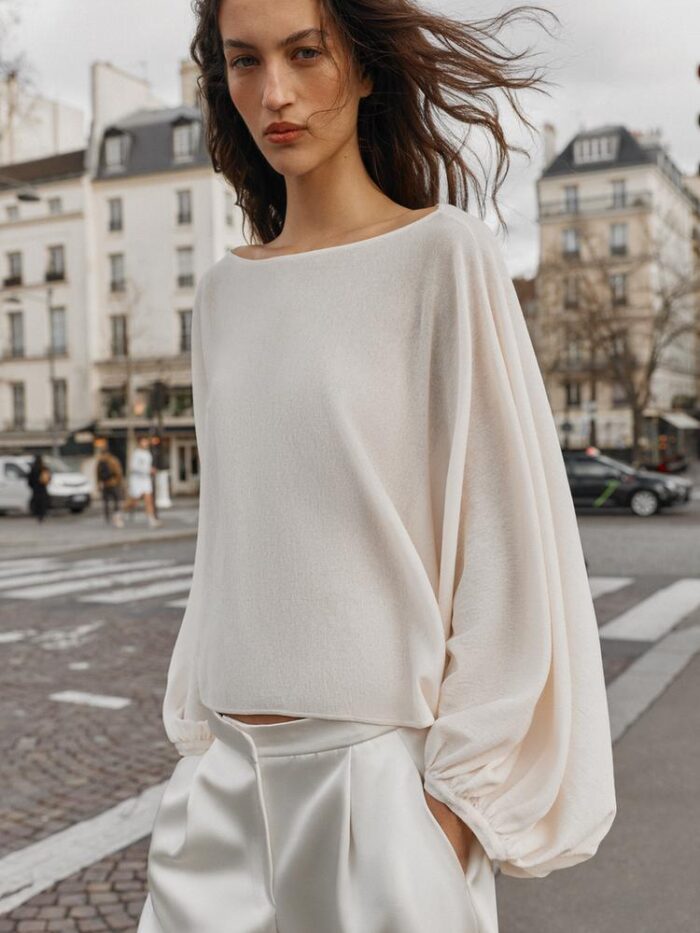 GENİŞ KOLLU TRİKO TOP