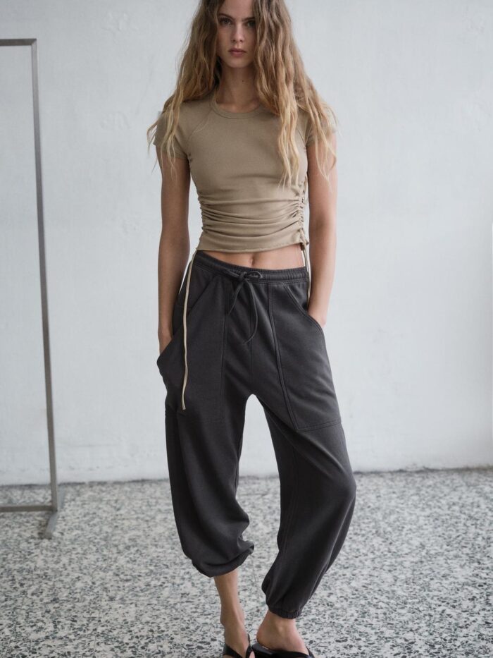 KÖMÜR GRİSİ CEPLİ JOGGER PANTOLON