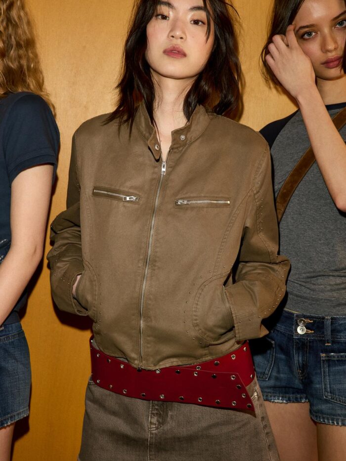 YIKANMIŞ GÖRÜNÜMLÜ ZIMBALI CEKET