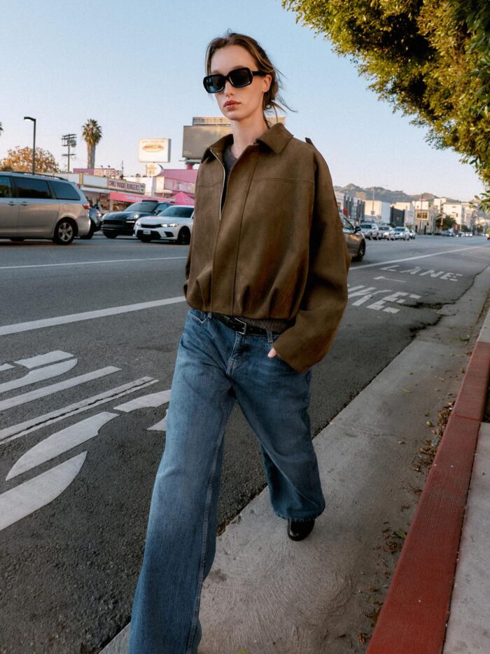 SUNİ SÜET CEKET KOYU KAHVERENGİ