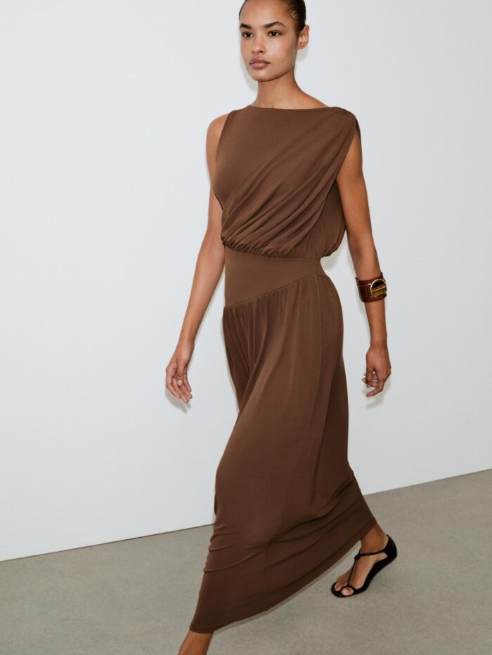 YAN KUŞAKLI ELBİSE