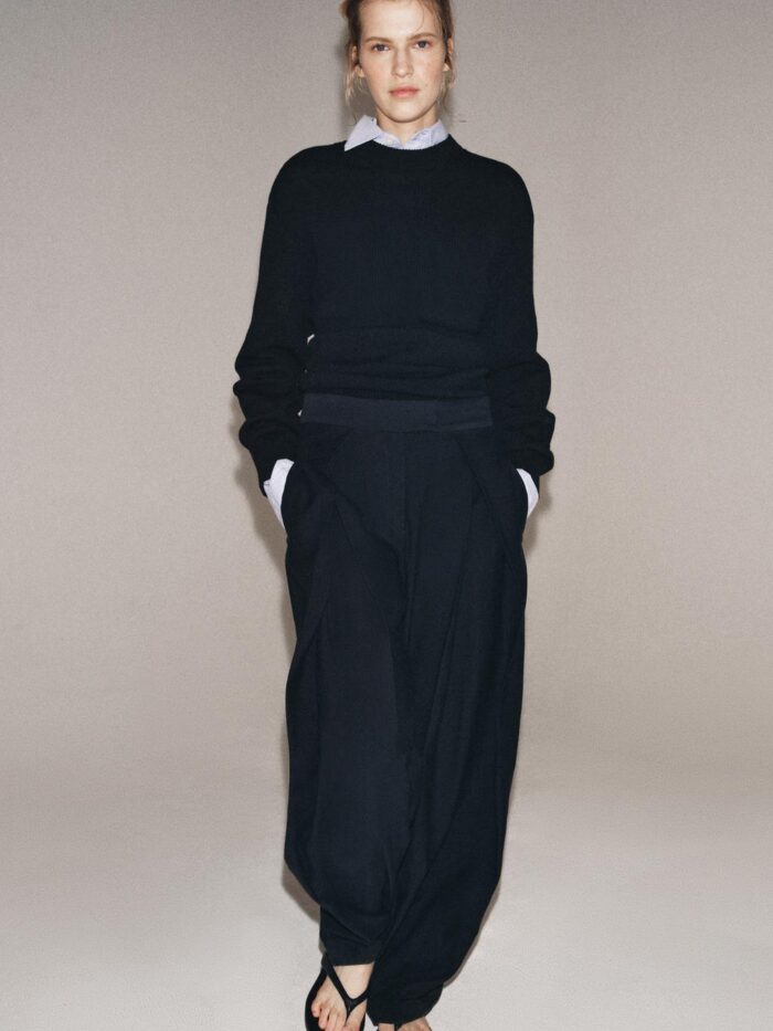 ZW COLLECTION PENSLİ GENİŞ PAÇA PANTOLON