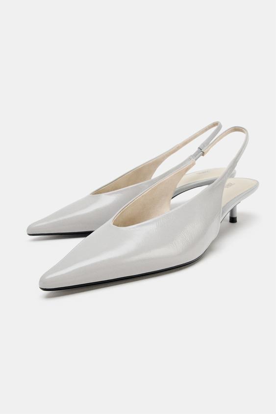 DERİ KISA SİVRİ TOPUKLU AYAKKABI