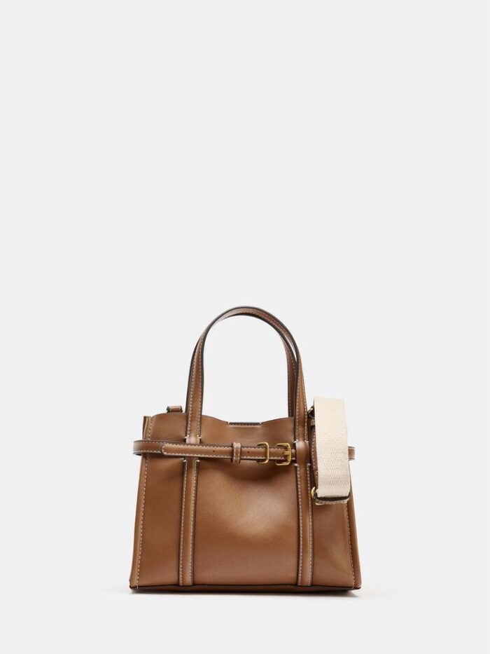 KOYU TABA RENK MİNİ TOTE ÇANTA