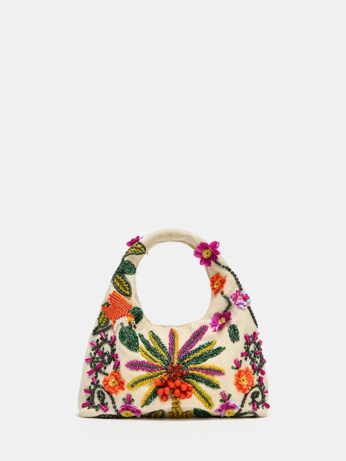BONCUK İŞLEMELİ DESENLİ ÇANTA