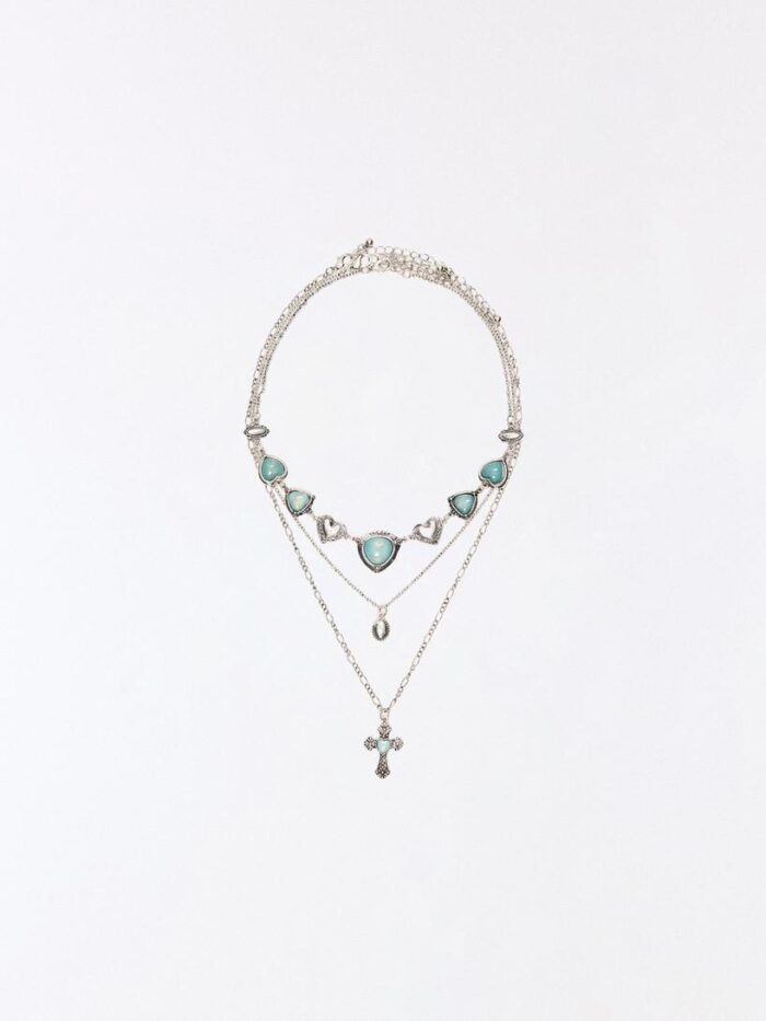 3'LÜ TURKUAZ EFEKTLİ KOLYE SETİ