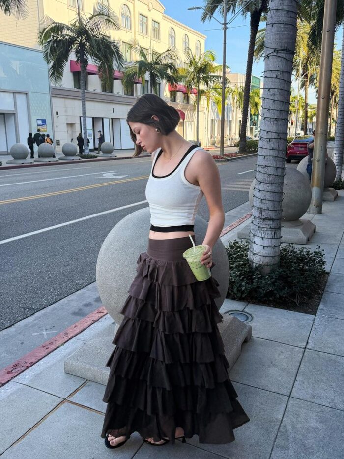 VOLANLI RUSTİK MİDİ ETEK