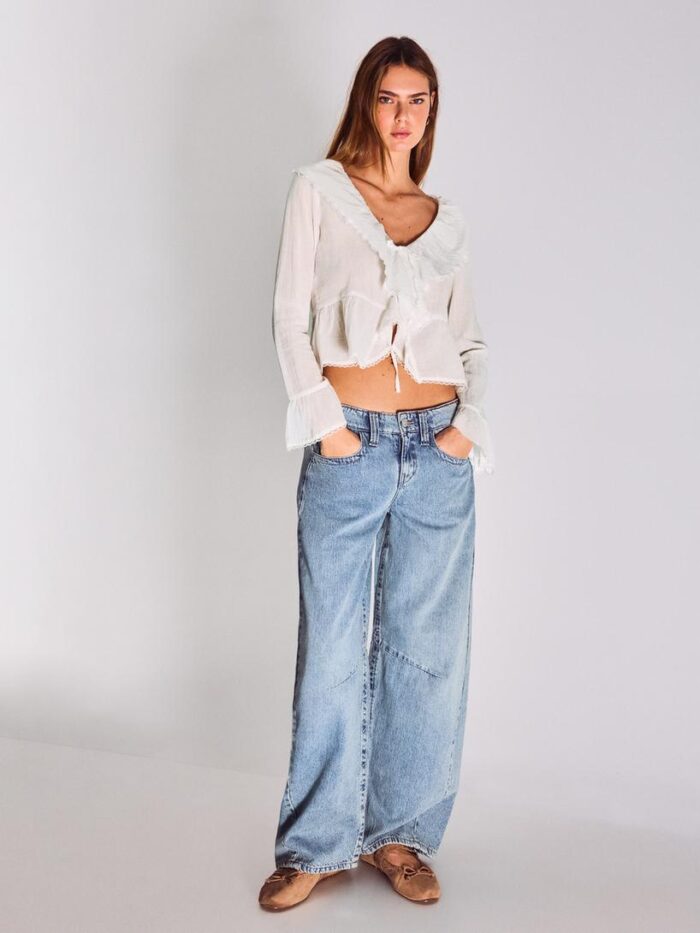 FIRFIRLI RUSTİK UZUN KOLLU BLUZ