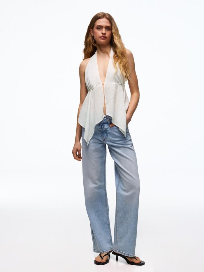 HALTER YAKA BAĞLAMALI TOP