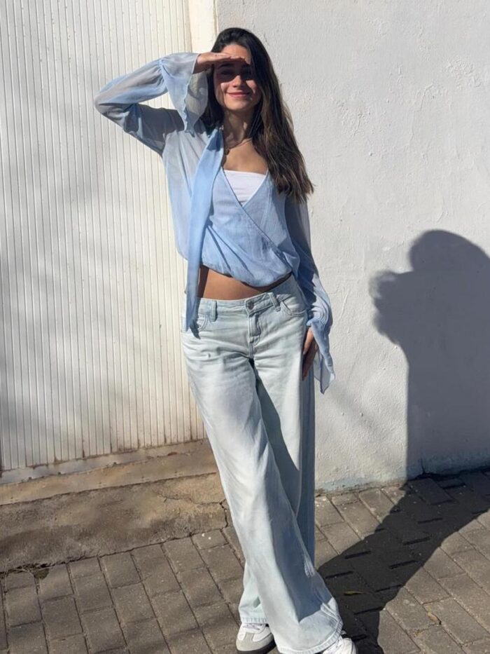 UZUN KOLU KRUVAZE BLUZ