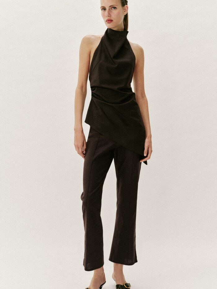 KETEN HALTER YAKA TOP