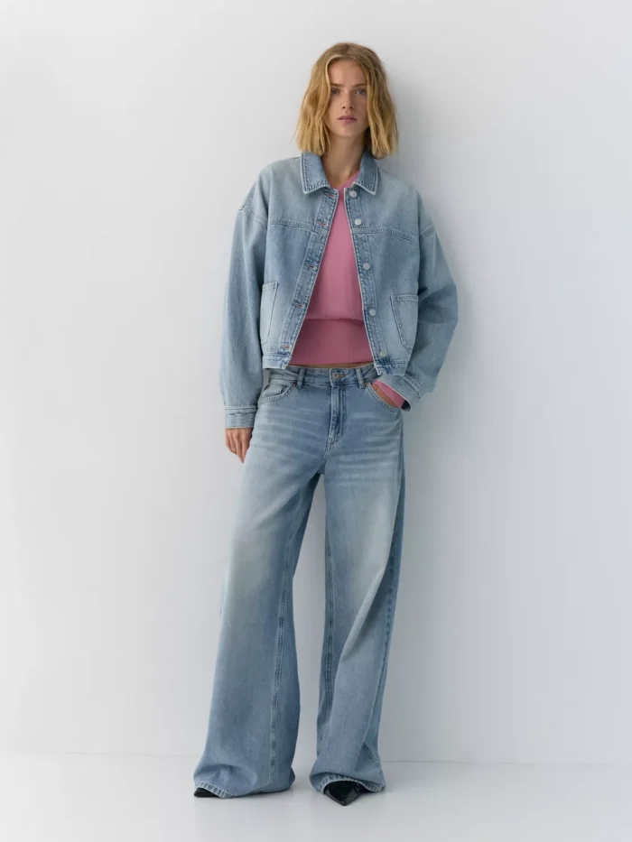 BOXY KESİM DENİM İNCE CEKET