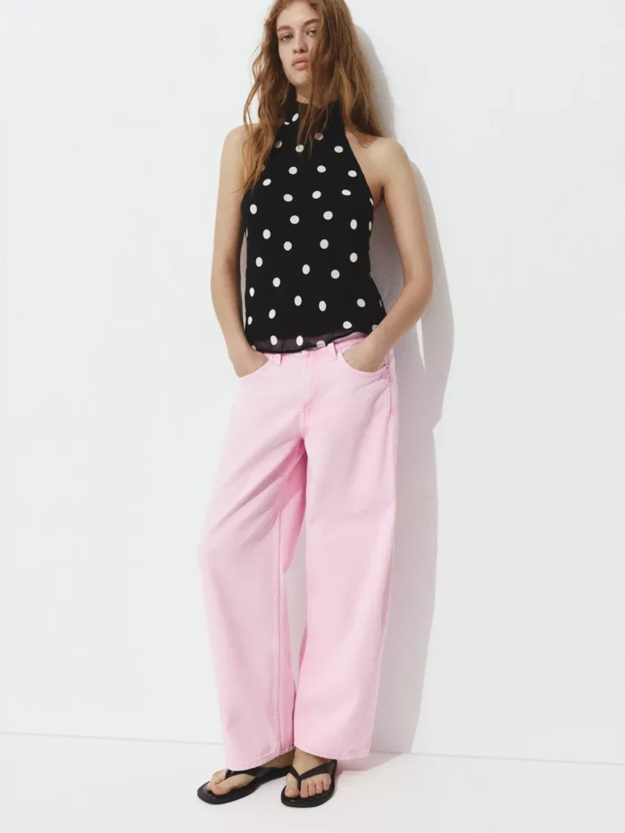 PUANTİYE DESENLİ HALTER TOP