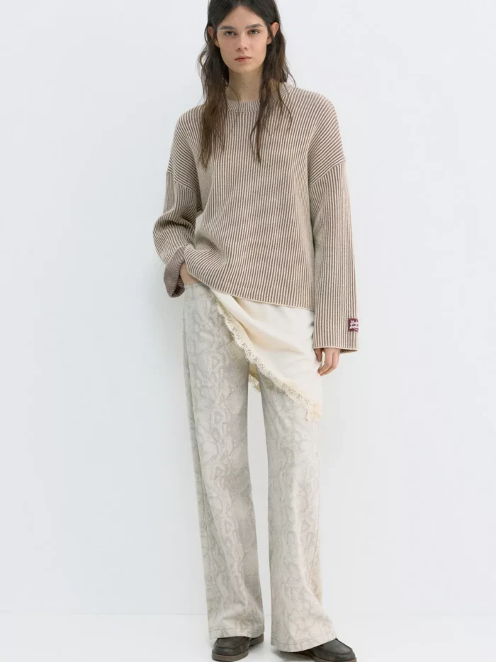 KONTRAST İPLİKLİ FİTİLLİ KAZAK