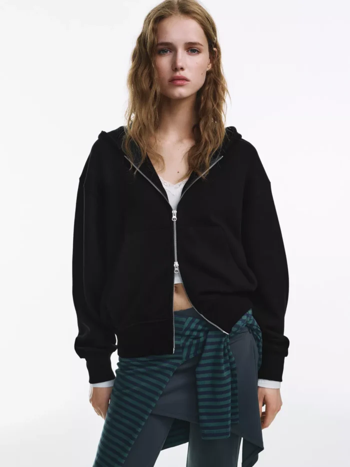 FERMUARLI KAPÜŞONLU SWEATSHİRT