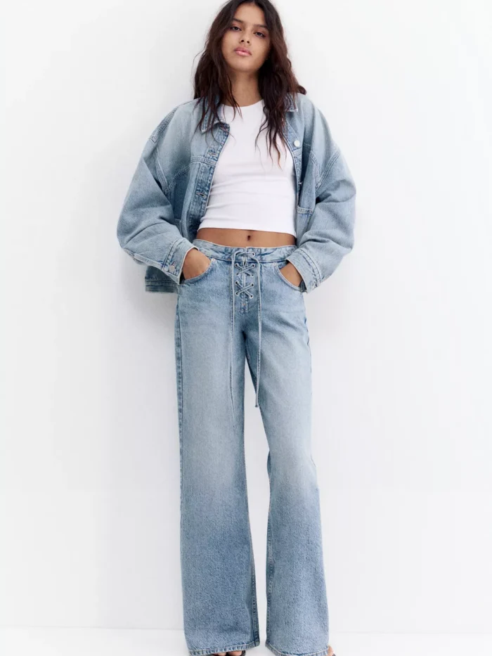 AÇIK MAVİ  DÜŞÜK BEL KORSAN JEAN