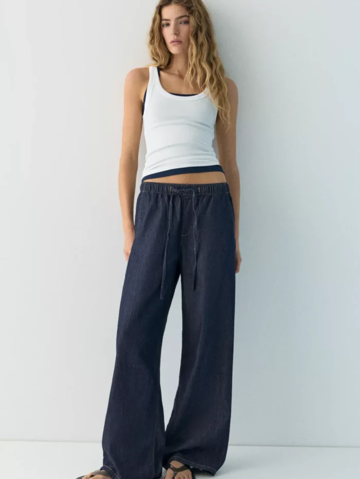 LACİVERT DÜŞÜK BEL JOGGER JEAN