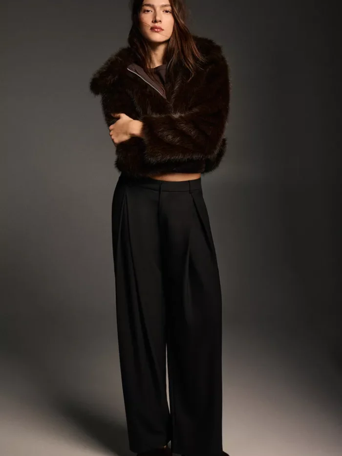 ÇİFT PENSLİ GENİŞ PAÇA PANTOLON