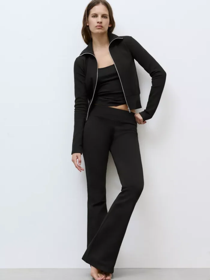 SİYAH RENK ÇAN PAÇA PANTOLON