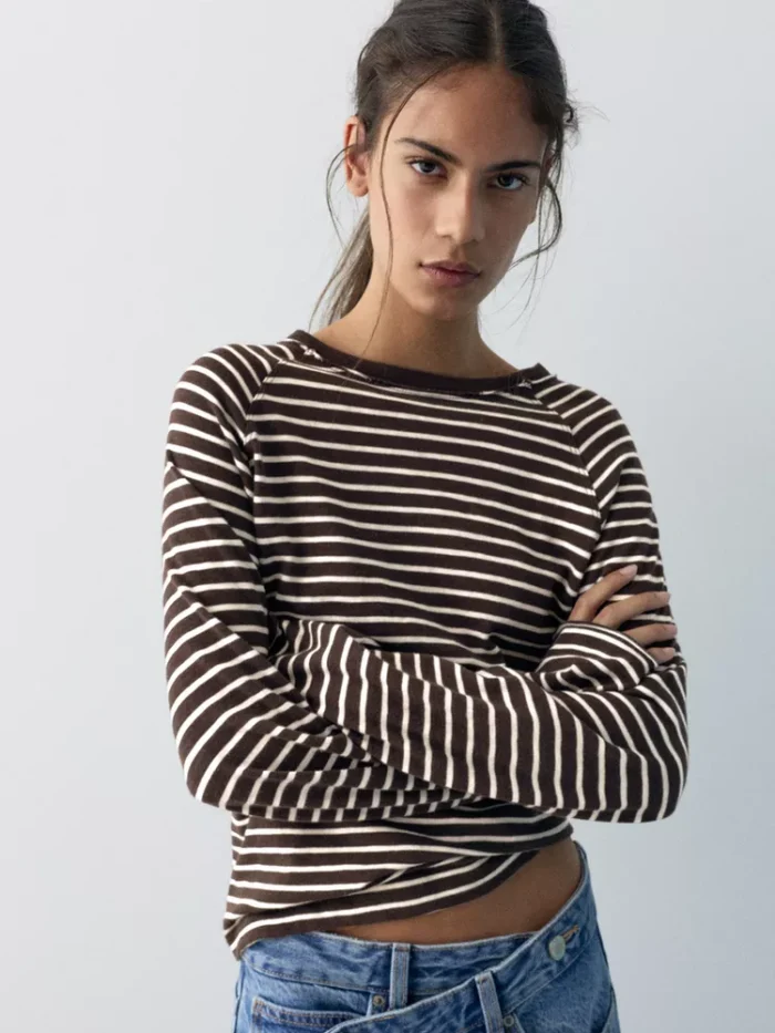 UZUN KOLLU REGLAN KESİM T-SHİRT