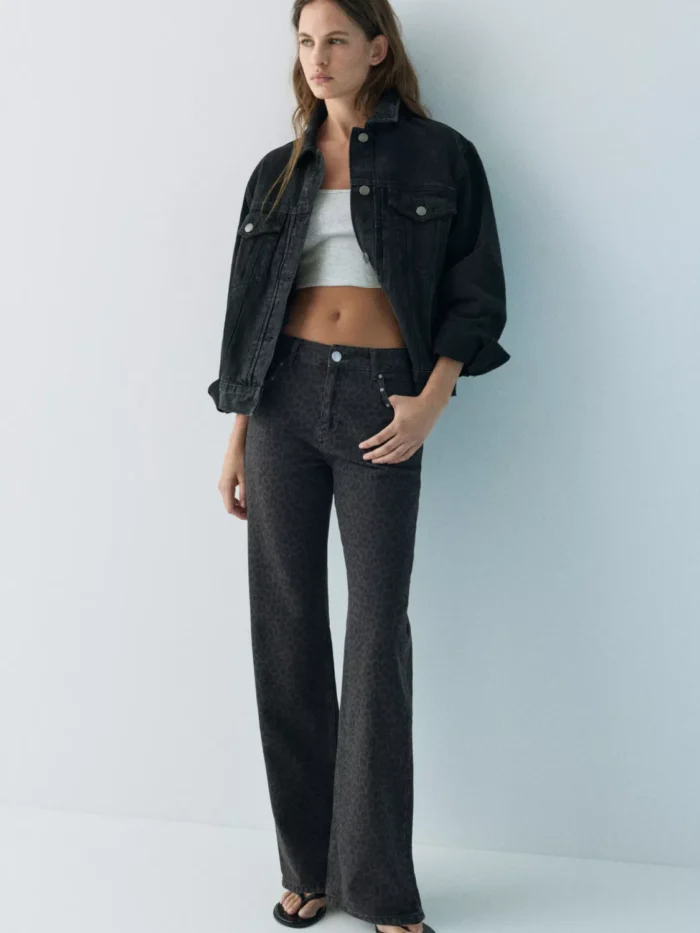 LEOPAR DESENLİ ZIMBALI BAGGY JEAN