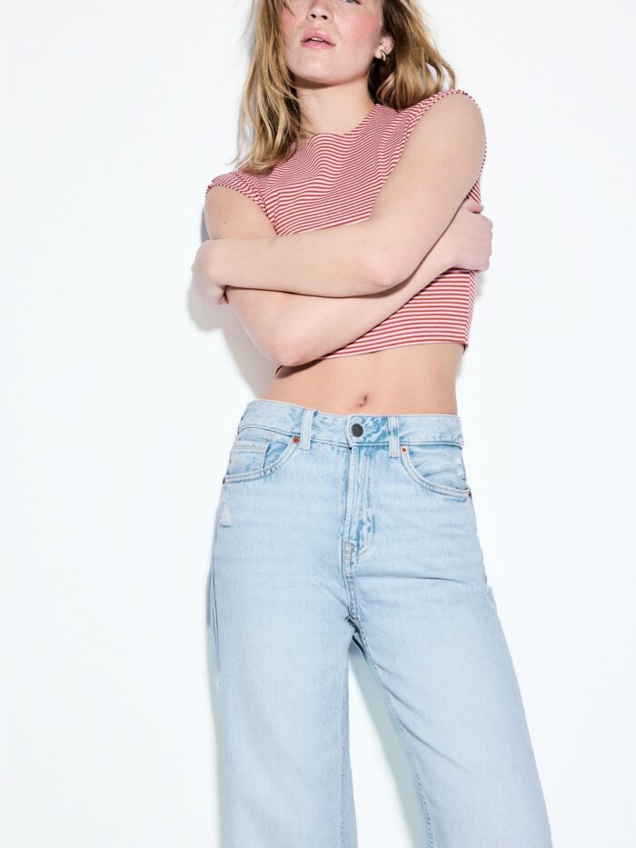 HAFIF AĞARTICI D92 STRAIGHT WIDE-LEG JEANS