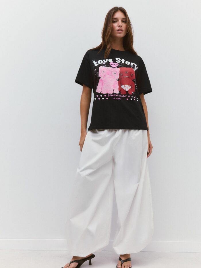 BASKILI OVERSIZE TİŞÖRT
